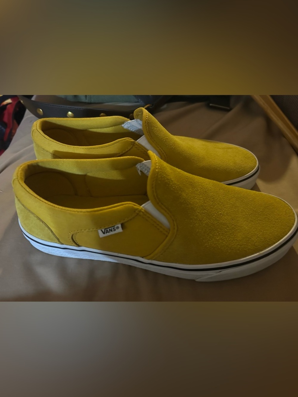 Men’s size 10 Vans Slip-On Sneakers in Mustard Yellow